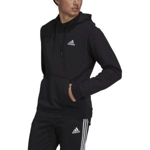 imageadidas Mens Essentials Fleece HoodieBlackWhite
