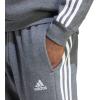 imageadidas Mens Essentials 3Stripes Open Hem Fleece PantsDark Grey Heather