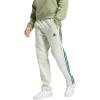 imageadidas Mens Essentials 3Stripes Open Hem Fleece PantsLinen Green