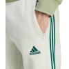 imageadidas Mens Essentials 3Stripes Open Hem Fleece PantsLinen Green