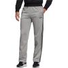imageadidas Mens Essentials 3Stripes Open Hem Fleece PantsGreyBlack