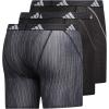 imageadidas Mens Sport Performance Mesh Boxer Brief Underwear 3pack Performance Wave BlackBlackBlack Large