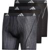 imageadidas Mens Sport Performance Mesh Boxer Brief Underwear 3pack Performance Wave BlackBlackBlack Large