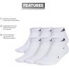 imageadidas Mens Superlite 30 Low Cut Socks Lightweight Breathable with Targeted Padding and Arch Compression 6 PairsWhiteBlack