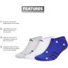 imageadidas Mens Superlite Stripe 3 No Show Socks 3PairSemi Lucid BlueCollegiate NavyVictory Blue