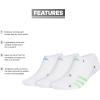 imageadidas Mens Superlite Stripe 3 No Show Socks 3PairWhiteSemi Green SparkSemi Blue Burst