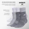 imageadidas womens Superlite 30 Quarter Athletic Socks 6pair With Targeted Padding and Arch Compression for All Day ComfortClear Onix GreySemi Pink SparkPreloved Purple