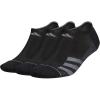 imageadidas Mens Superlite Stripe 3 No Show Socks 3PairBlackNight GreyOnix Grey