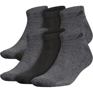 imageadidas Mens Athletic Cushioned Low Cut Socks with Arch Compression for a Secure Fit 6PairBlackOnix Grey