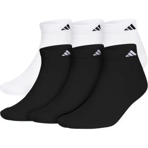 imageadidas Mens Athletic Cushioned Low Cut Socks with Arch Compression for a Secure Fit 6PairWhiteBlackWhite