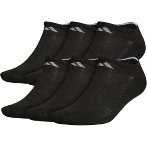 imageadidas Mens Athletic Cushioned No Show Socks with Arch Compression for a Secure Fit 6 PairsBlackAluminum 2