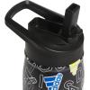 imageadidas 600 ML 20 oz Straw Top Metal Water Bottle HotCold DoubleWalled Insulated 188 Stainless SteelAdi Comp BlackBlackWhite