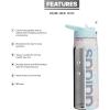 imageadidas 600 ML 20 oz Straw Top Metal Water Bottle HotCold DoubleWalled Insulated 188 Stainless SteelAdi Multi CollageAlmost BlueGrey