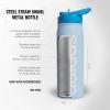 imageadidas 600 ML 20 oz Straw Top Metal Water Bottle HotCold DoubleWalled Insulated 188 Stainless SteelClear Sky BluePulse BlueWhite