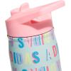 imageadidas 600 ML 20 oz Straw Top Metal Water Bottle HotCold DoubleWalled Insulated 188 Stainless SteelHall Pass Semi Flash AquaPink SparkWhite