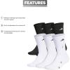 imageadidas Mens Athletic Cushioned Crew Socks with Arch Compression 6 PairsWhiteBlackWhite