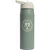imageadidas 600 ML 20 oz Straw Top Metal Water Bottle HotCold DoubleWalled Insulated 188 Stainless SteelSilver GreenAlumina Beige