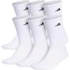 imageadidas Mens Athletic Cushioned Crew Socks with Arch Compression 6 PairsWhiteBlack
