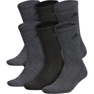 imageadidas Mens Athletic Cushioned Crew Socks with Arch Compression 6 PairsBlackonixmarlBlackOnix