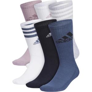 imageadidas Mens Athletic Cushioned Crew Socks with Arch Compression 6 PairsPreloved Fig PurplePreloved Ink BlueCool Light Heather