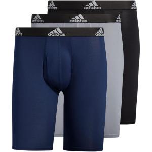 imageadidas Mens Performance Long Boxer Brief Underwear 3PackPulse Mint GreenLegend Ink BlueGrey