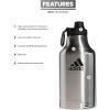 imageadidas 2 Liter 62 Oz Metal Water Bottle HotCold DoubleWalled Insulated 188 Stainless SteelStainless SteelBlack