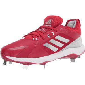imageAdidas Womens EG5634 Baseball Shoe BlackSilverWhitePower RedSilverWhite