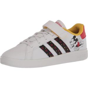 imageadidas Kids Grand Court 20 Tennis ShoeWhiteBlackBetter Scarlet Mickey Mouse Elastic