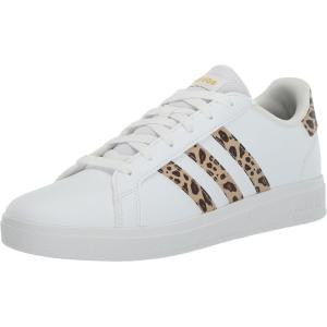 imageadidas Kids Grand Court 20 Tennis ShoeWhiteMagic BeigeMatte Gold