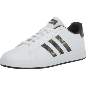imageadidas Kids Grand Court 20 Tennis ShoeWhiteOlive StrataShadow Olive