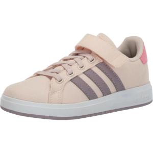 imageadidas Kids Grand Court 20 Tennis ShoeWonder QuartzPreloved FigBliss Pink Elastic Lace
