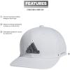 imageadidas Mens Excel Performance Structured Snapback Adjustable Fit HatWhiteBlackLight Onix Grey