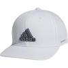 imageadidas Mens Excel Performance Structured Snapback Adjustable Fit HatWhiteBlackLight Onix Grey