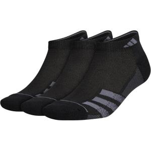 imageadidas Mens Superlite Stripe 3 Low Cut Socks 3PairBlackNight GreyOnix Grey