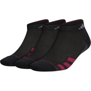 imageadidas Mens Superlite Stripe 3 Low Cut Socks 3PairBlackShadow RedLegacy Burgundy Red