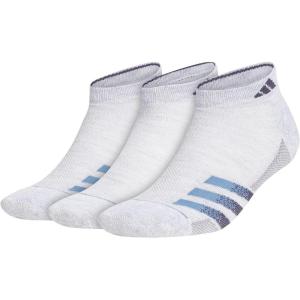 imageadidas Mens Superlite Stripe 3 Low Cut Socks 3PairCool Light HeatherAltered BlueShadow Navy