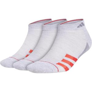 imageadidas Mens Superlite Stripe 3 Low Cut Socks 3PairCool Light HeatherBetter ScarletBright Red