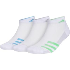 imageadidas Mens Superlite Stripe 3 Low Cut Socks 3PairWhiteSemi Green SparkSemi Blue Burst