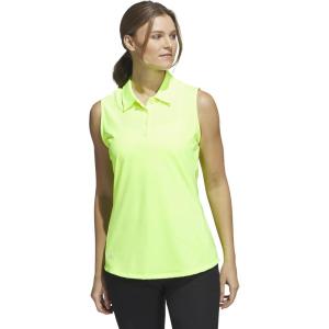 imageadidas Womens Ultimate365 Solid Sleeveless Golf Polo ShirtLucid Lemon