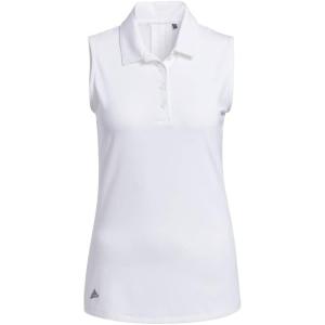 imageadidas Womens Ultimate365 Solid Sleeveless Golf Polo ShirtWhite
