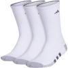 imageadidas Mens Cushioned Crew Socks Above The Ankle Fit with Arch Compression 3 PairsWhiteGreyOnix Grey