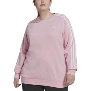 imageadidas Womens Essentials 3Stripes Fleece SweatshirtHalo BlushWhite