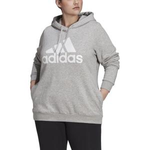 imageadidas Womens Essentials Logo Fleece HoodieMedium Grey Heather  White