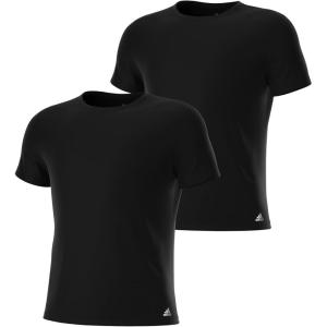 imageadidas Mens Stretch Cotton Crew Neck Undershirts 2PackBlack