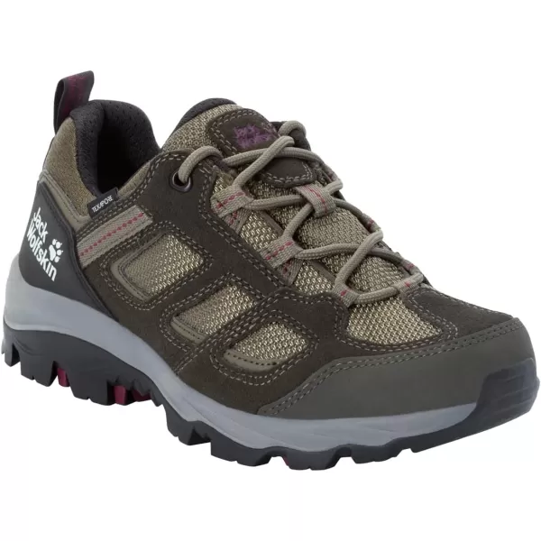 imageJack Wolfskin Unisex Vojo Hike 2 Texapore Low Walking ShoesKhaki Burgundy