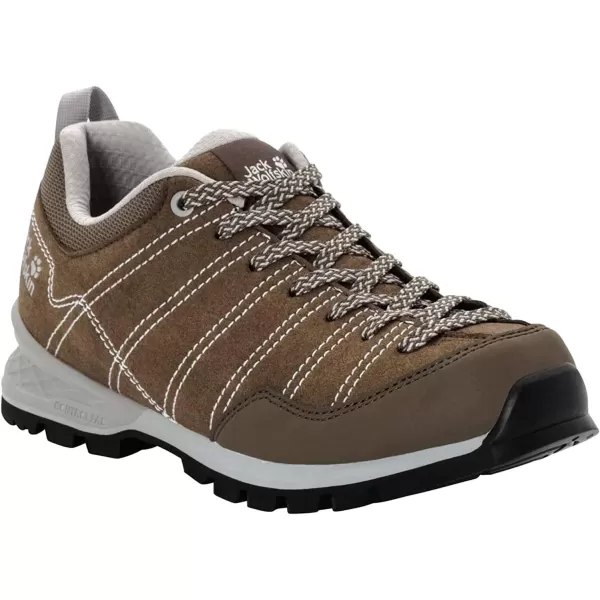 imageJack Wolfskin Womens High Rise Hiking Shoes LowCoconut BrownLight Grey 5208