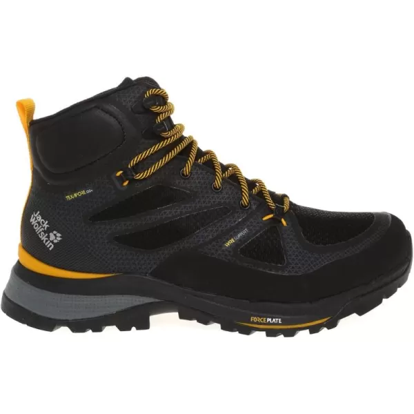 imageJack Wolfskin Mens Force Striker Texapore Mid M Hiking BootBlackBurly Yellow Xt