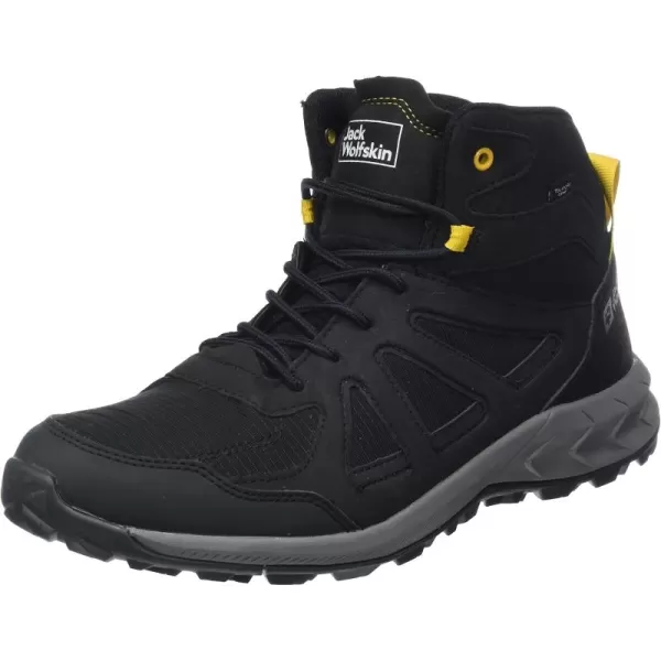 imageJack Wolfskin Mens Woodland 2 Texapore Mid Hiking ShoeBlack Burly Yellow Xt