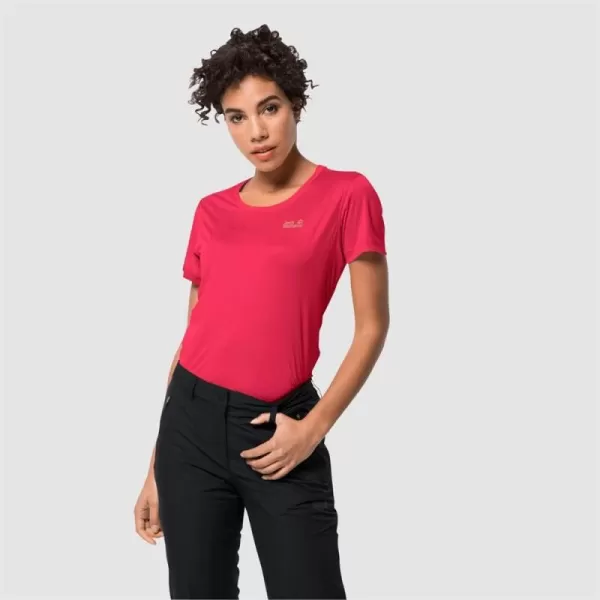 imageJack Wolfskin Womens TECH TShirtTulip Red