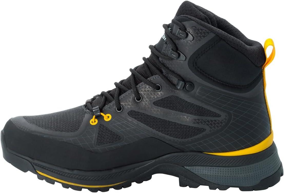imageJack Wolfskin Mens Force Trekker Texapore Mid M Hiking ShoeBlack Burly Yellow Xt